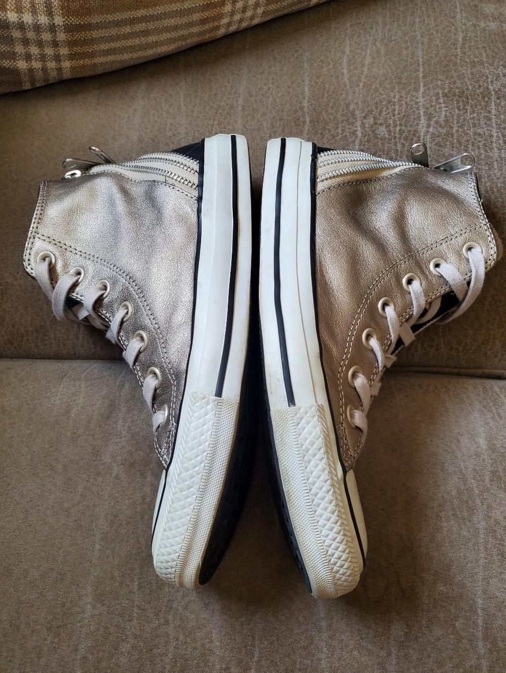Converse Chuck Taylor All Star Tri-Zip high-top Leather sneakers Womens 7 - Picture 4 of 9